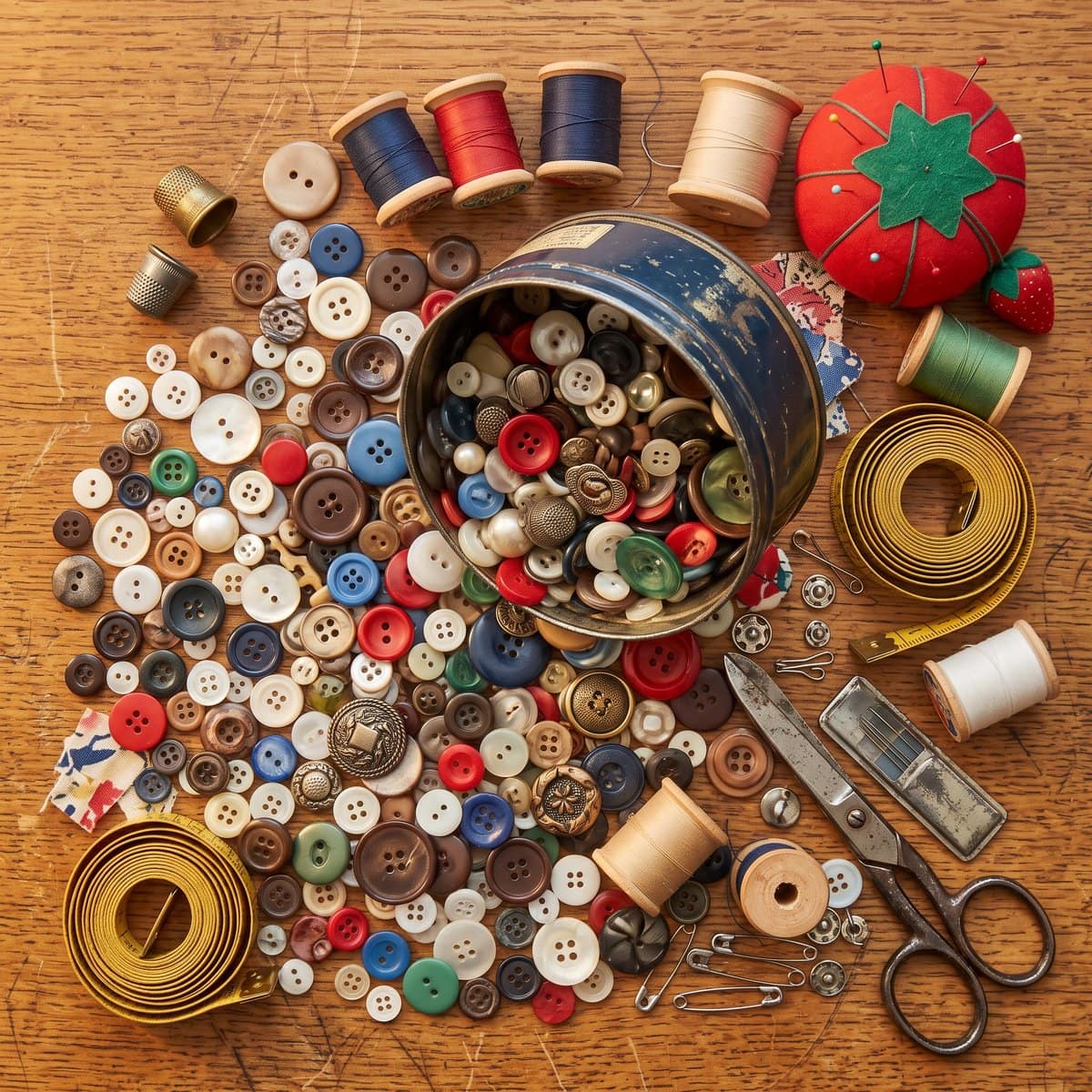Puzzle image: Button Tin Sliding Puzzle