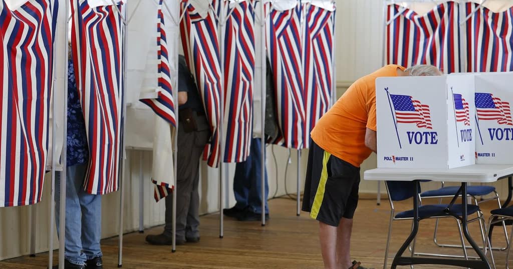 Voters Head To The Polls For New Hampshire's Primary Election For The Midterms