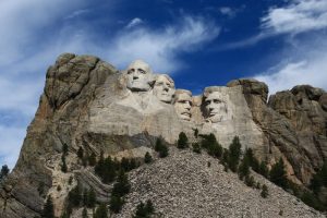 Mount Rushmore against blue sky