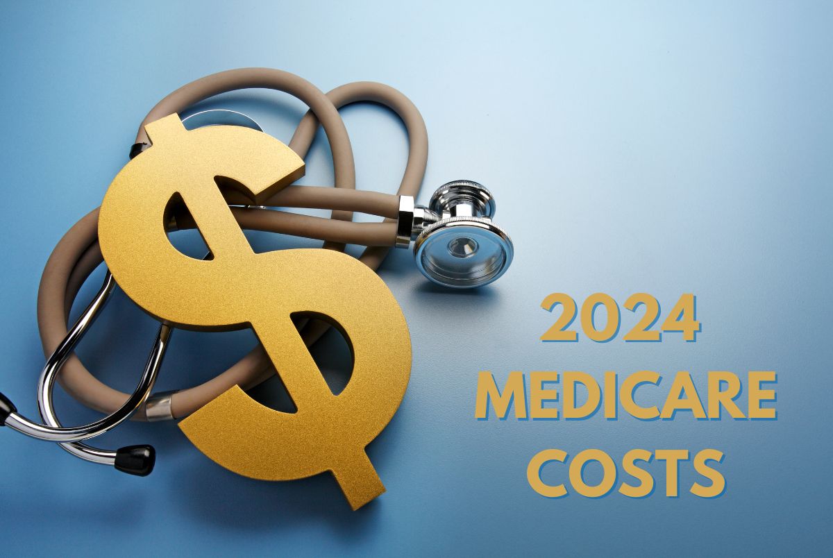 dollar sign with stethoscope and 2024 medicare costs text